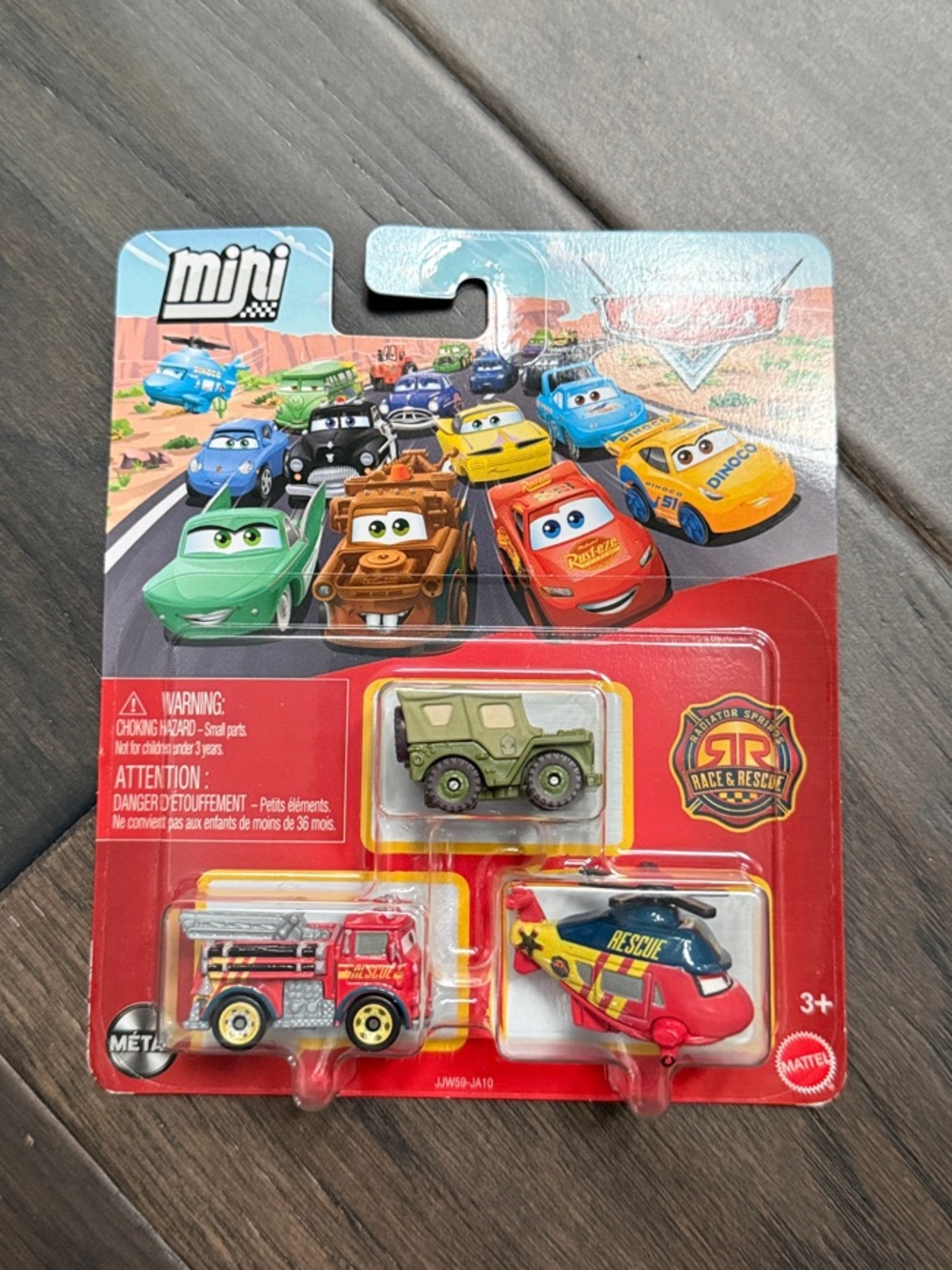 Disney Cars Minis 3 pack Sarge, Red, Rescue Helicopter NWT